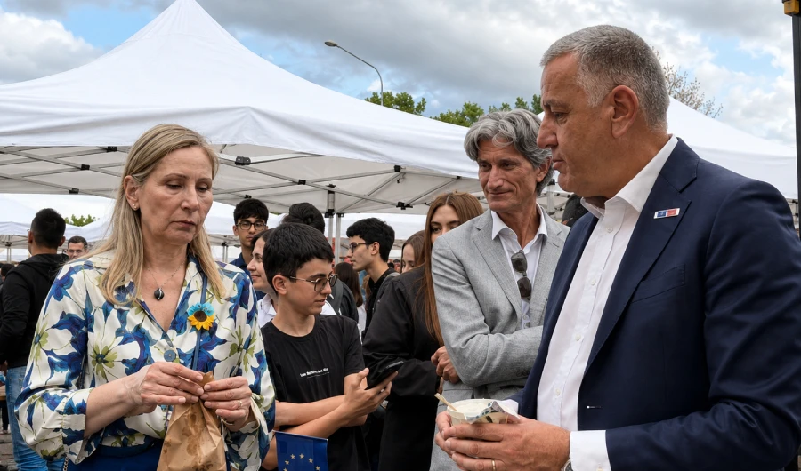 The EU Ambassador tasted and highly appreciated Borisovka's stracciatella